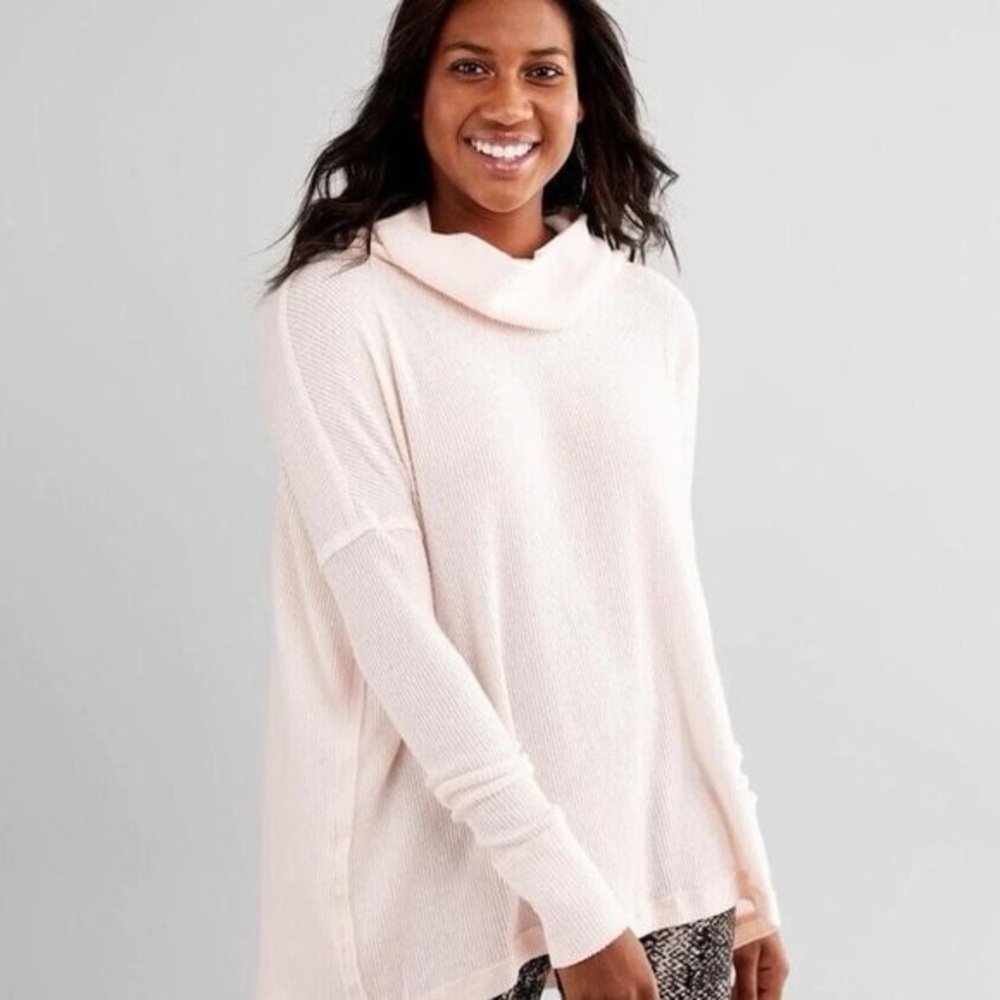 We the Free Turtleneck Ribbed Open Back Top